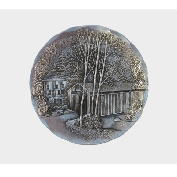 Vintage Aluminum Hand Forged Covered Bridge Coaster by Wendell August - Picture 5 of 11